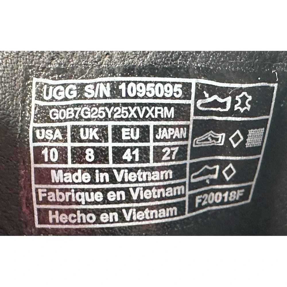 UGG‎ Ashby Spill Seam Trainer Black Suede Laceless Chunky Platform Sneakers 10